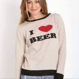 For love and lemons KNITZ I Heart Beer Sweater size small
